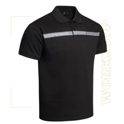 Polo de Sécurité Noir Manches Courtes